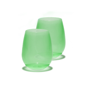 Semi-Clear Green Silicone Wine Cups (2 pack)