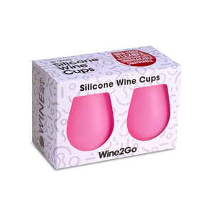 Pink Silicone Wine Cups (2 pack)