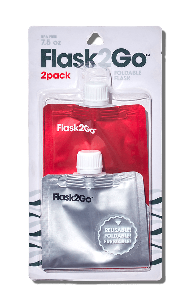  Flask2Go - the foldable, no metal part, disposable flask - Red & Silver