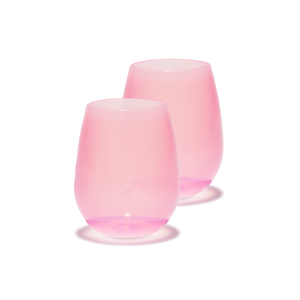 Semi-Clear Pink Silicone Wine Cups (2 pack)