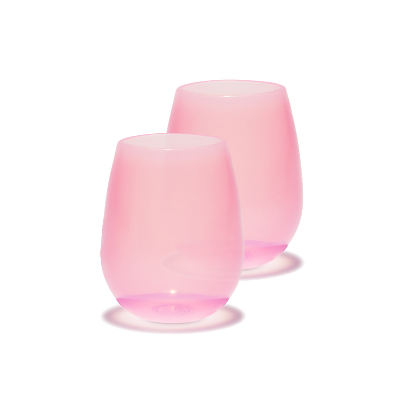 Semi-Clear Pink Silicone Wine Cups (2 pack)