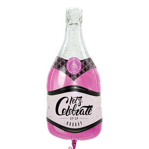 "Let's Celebrate" Giant Pink Champagne Balloon