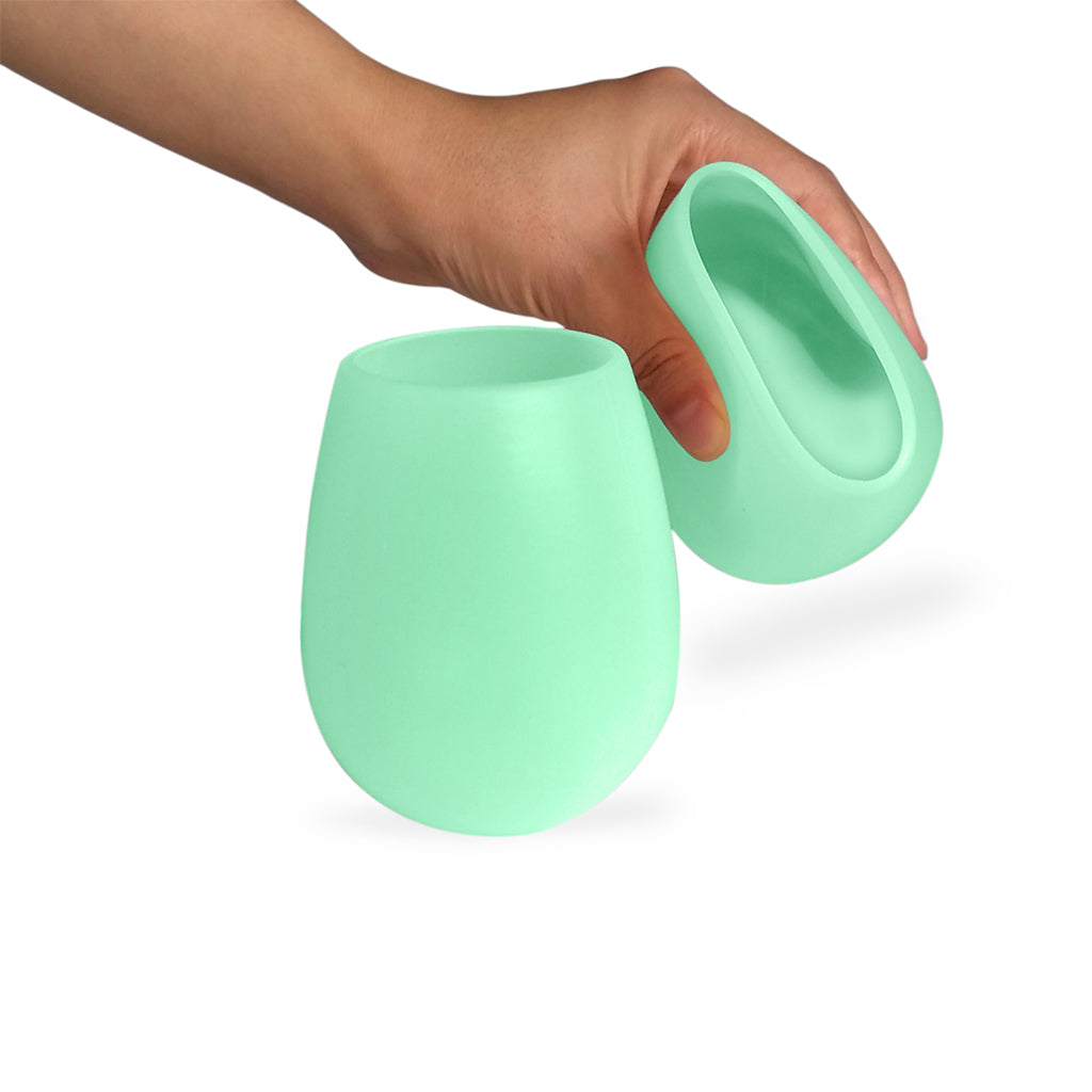 Moonlight Mint Silicone Wine Cups (2 pack)