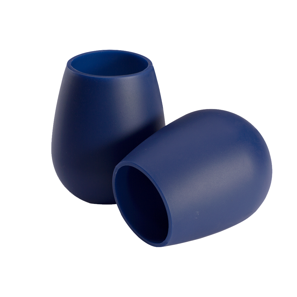 Navy Silicone Wine Cups (2 pack)